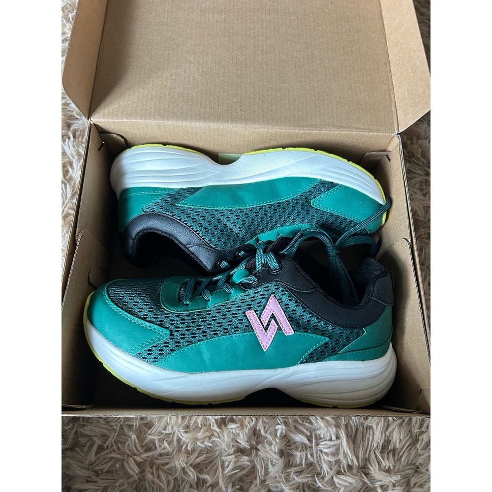 Vevo Active Nola Running Shoes Womens‎ Size 9 Lagoon/Black/Sulphur/Pink New